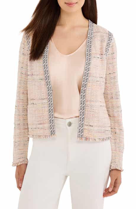 NIC+ZOE Fringe Trim Cotton Blend Jacket