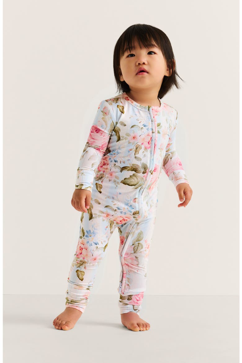 Print Convertible Zip Footie, Alternate, color, BLUE