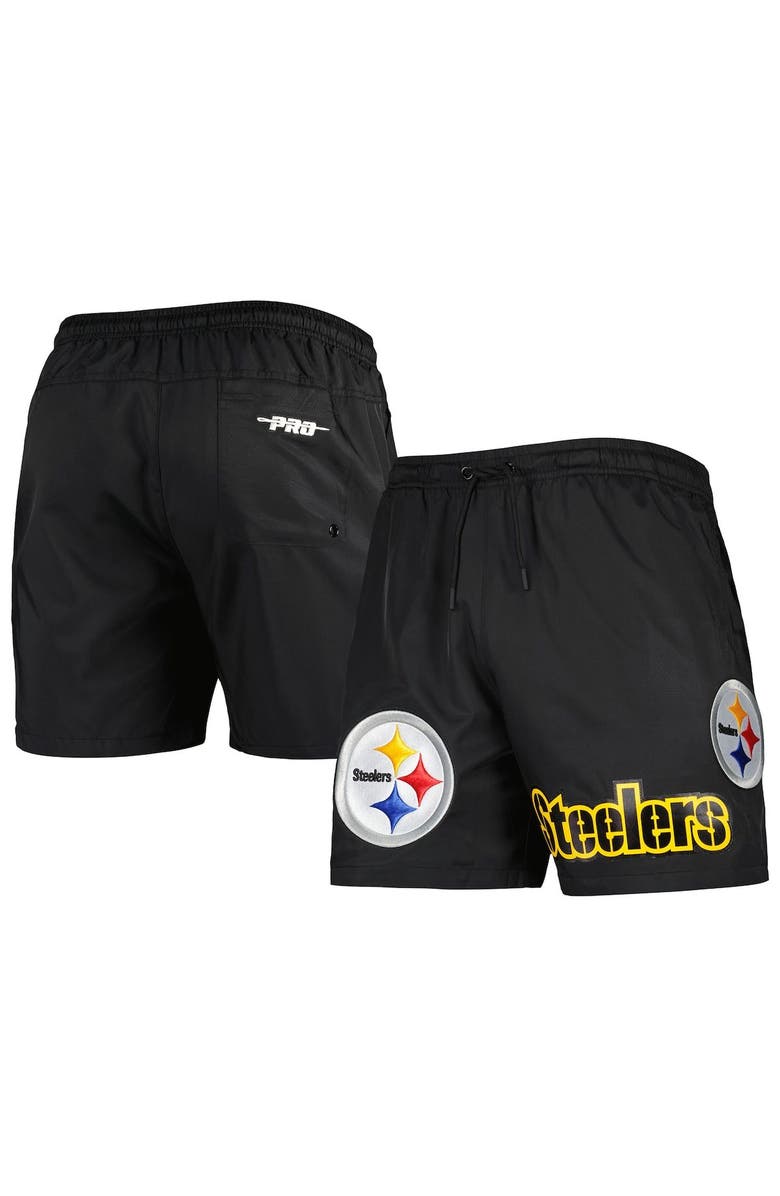 PRO STANDARD Men's Pro Standard Black Pittsburgh Steelers Woven Shorts, Main, color, 