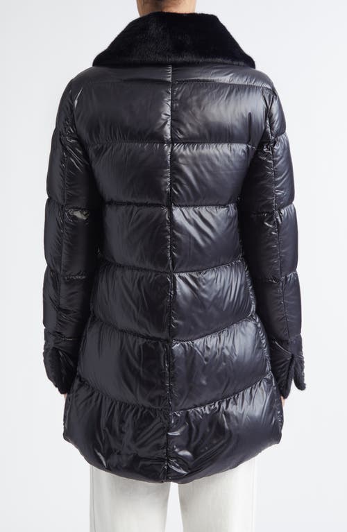Herno Faux Fur Lined Water Repellent Quilted Down Jacket In Black