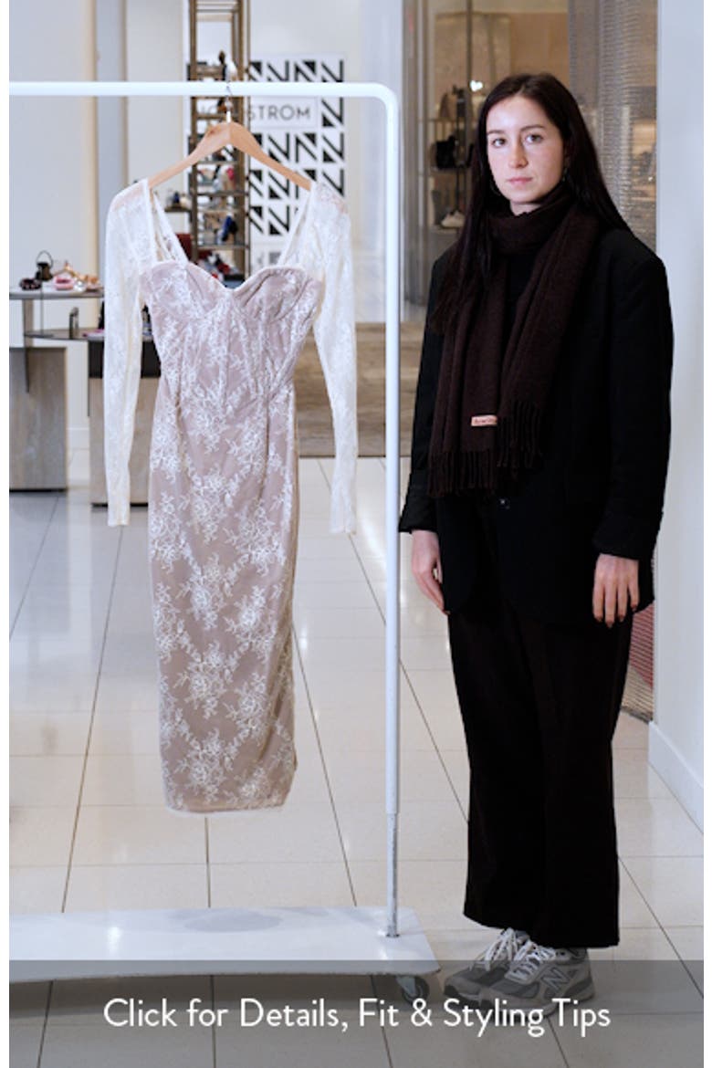Saisha Long Sleeve Lace Cocktail Midi Dress video