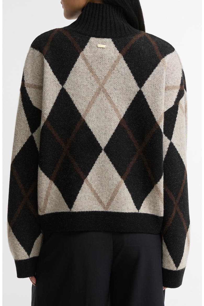 Marlow Argyle Wool Blend Funnel Neck Sweater, Alternate, color, BLACK MULTI