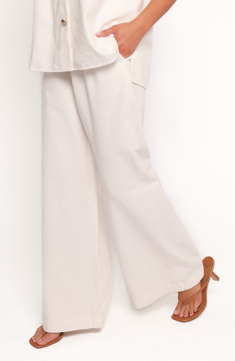 Petal & Pup Odelia Drawstring Denim Pants, Alternate, color, Off White