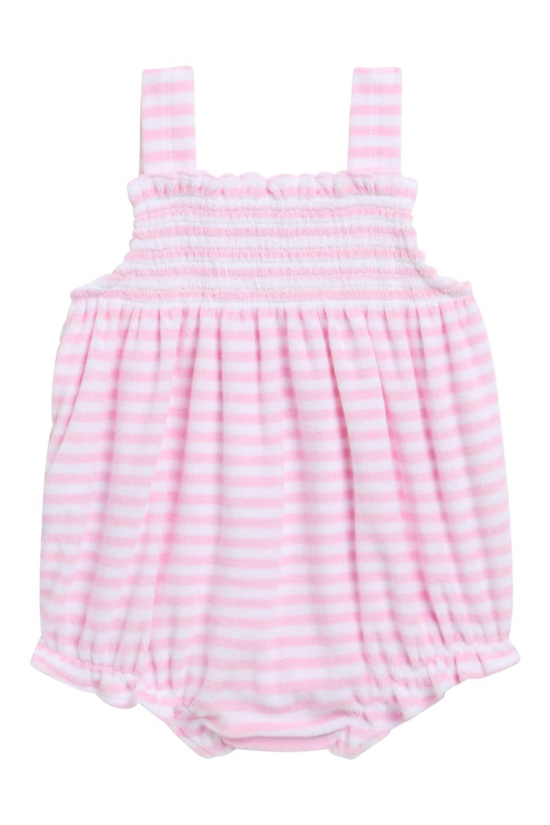 French Terry Stripe Bubble Romper, Alternate, color, PINK