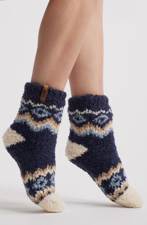 MUK LUKS Cottage Bouclé Crew Socks in Twilight 