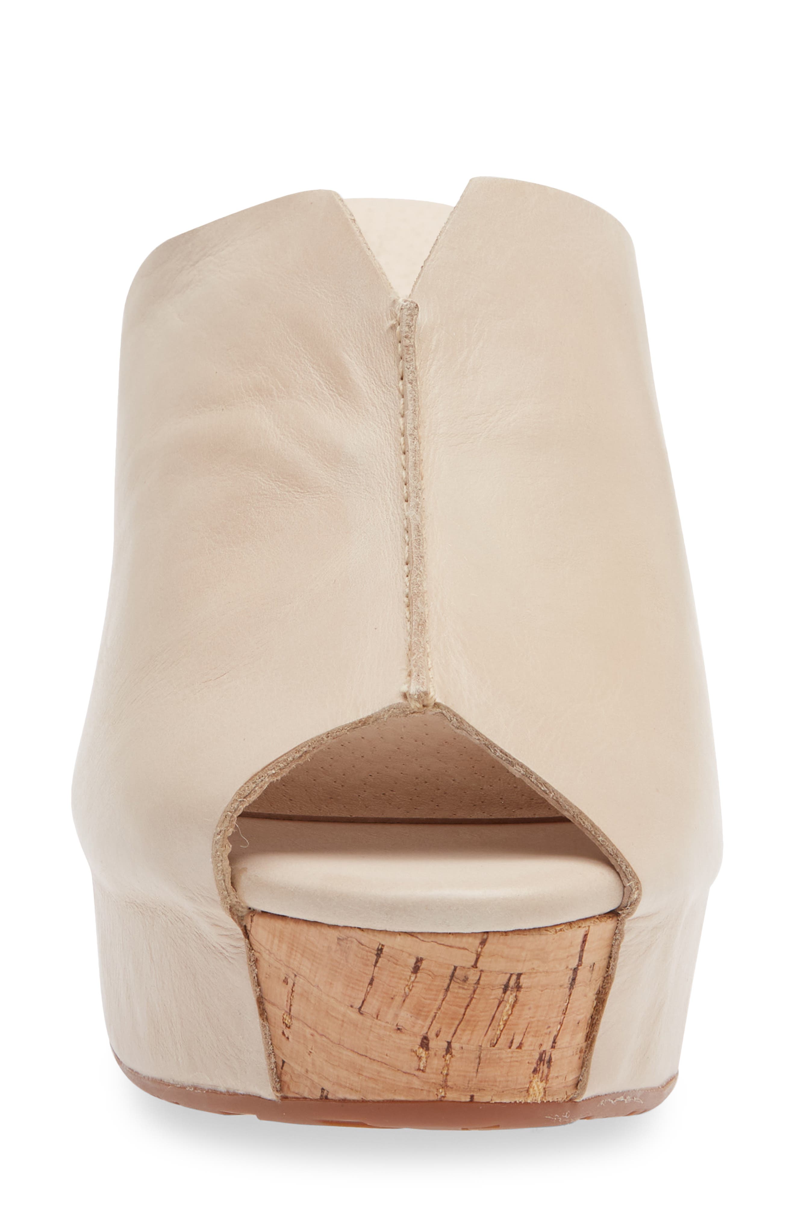 Gamma Peep Toe Platform Slide Sandal, Alternate, color, OFF WHITE LEATHER