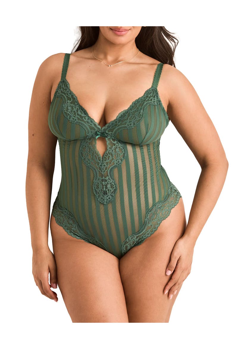 Nala Bodysuit Lingerie, Main, color, Dark green