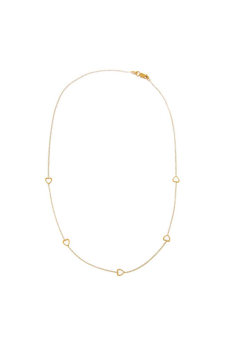 BY ADINA EDEN Solid Cutout Heart Station Necklace 14K, Alternate, color, 