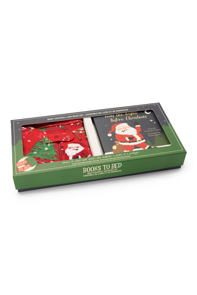 Kids' ''Twas the Night Before Christmas' Fitted Two-Piece Pajamas & Book Set, Alternate, color, RED
