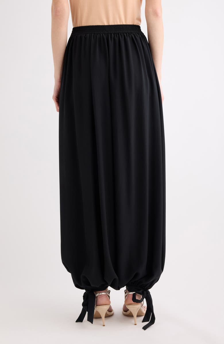 Chloé Virgin Wool Grain de Poudre Wide Leg Pants, Alternate, color, Black