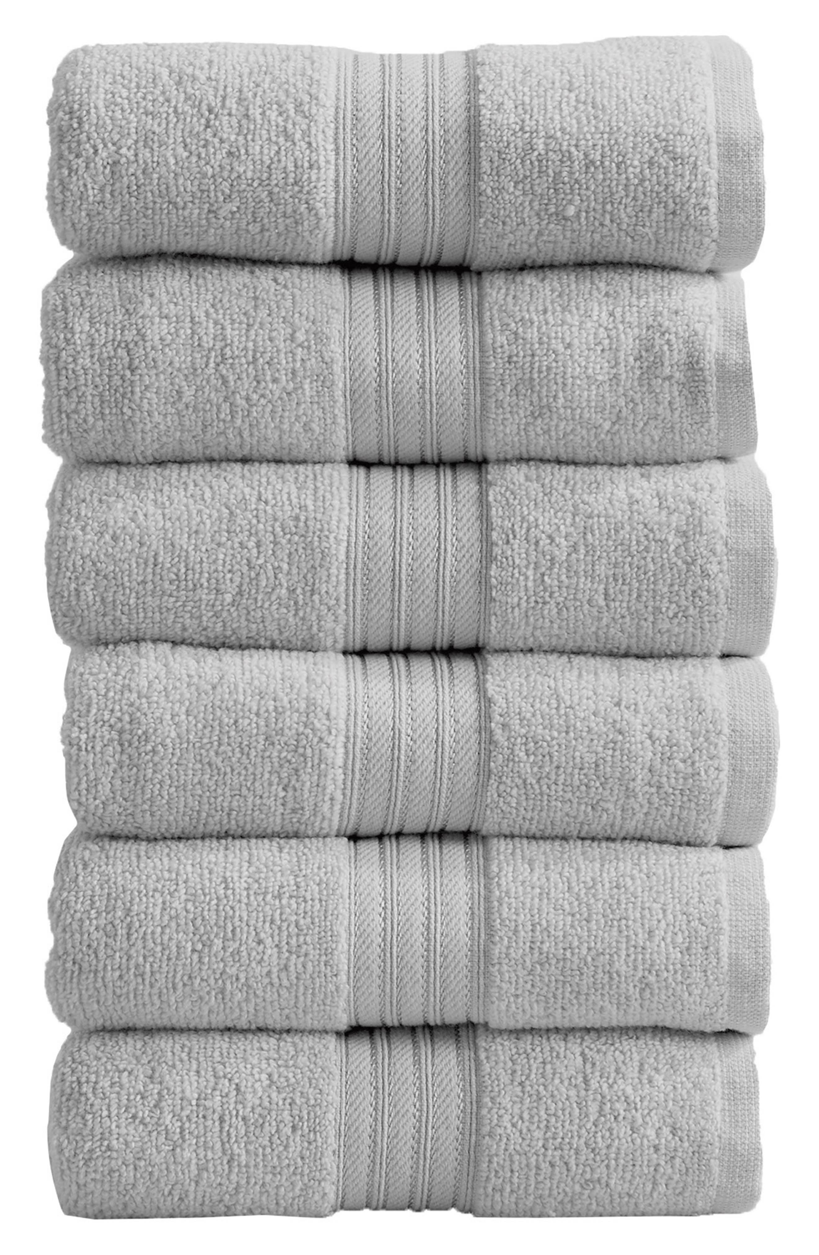 Woven & Weft Quick-Dry Cotton 6-Pack Hand Towel Set