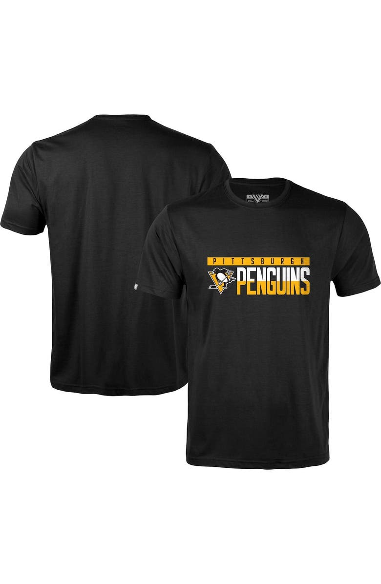 LEVELWEAR Men's Levelwear Black Pittsburgh Penguins Richmond Wordmark T-Shirt, Main, color,