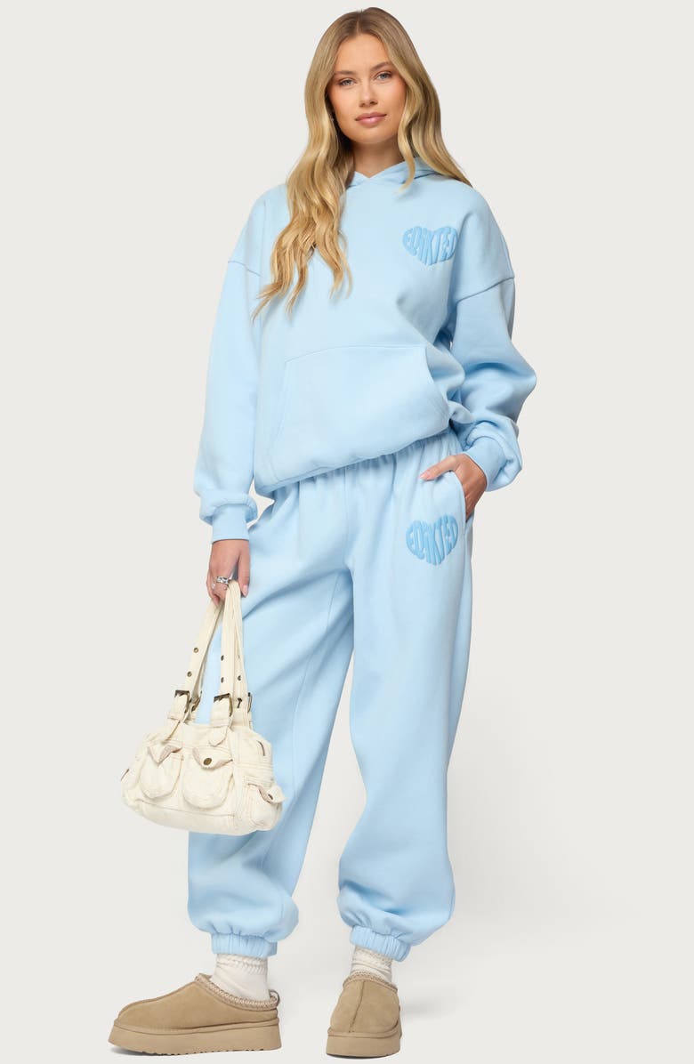 EDIKTED Major Love Logo Sweatpants, Alternate, color, Light-Blue