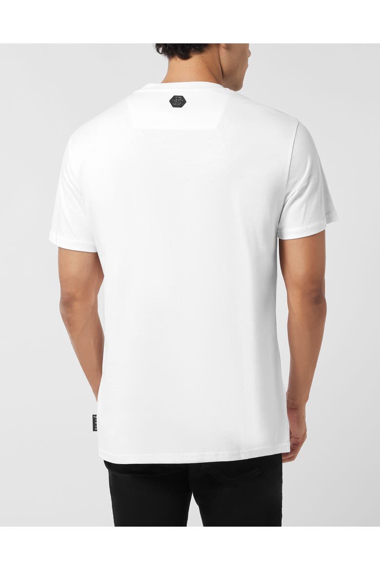 Round Neck T-Shirt Skull Stones Men, Alternate, color, white