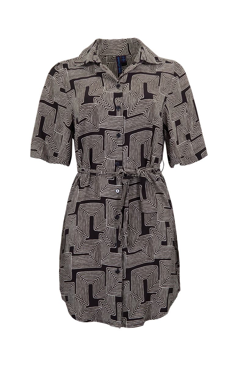 Lords of Harlech Inter Twine Womens Wrap Shirt Dress, Alternate, color, Inter Twine Black