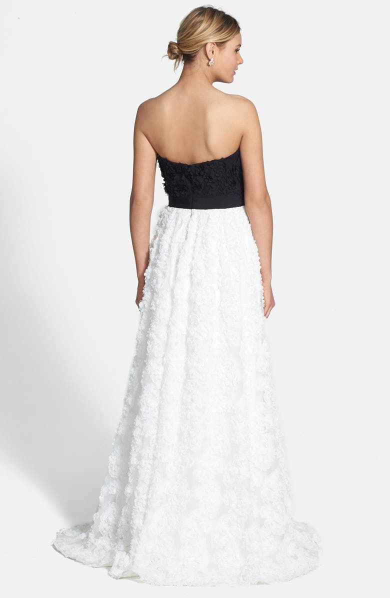 Adrianna Papell Petal Appliqué Tulle Ballgown, Alternate, color,