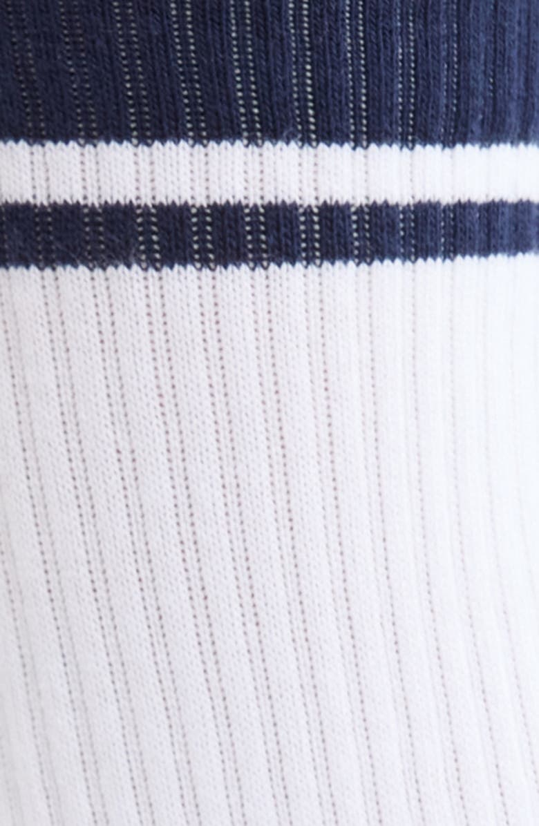 Sporty & Rich Stripe Rib Socks, Alternate, color, White/Dark Navy