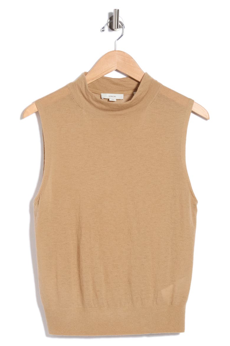 Sleeveless Wool Sweater, Alternate, color, BRULEE
