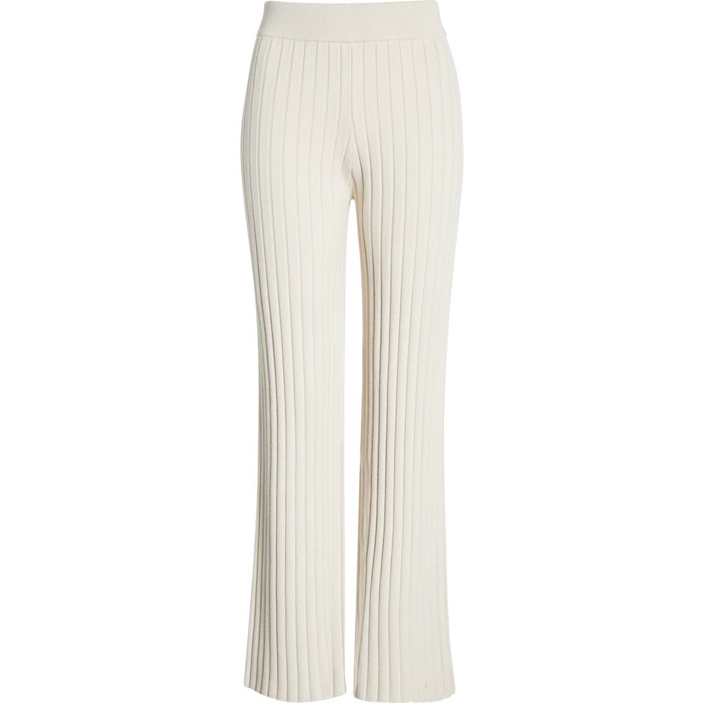 Lunya Cozy Cotton Blend Rib Knit Pants In White