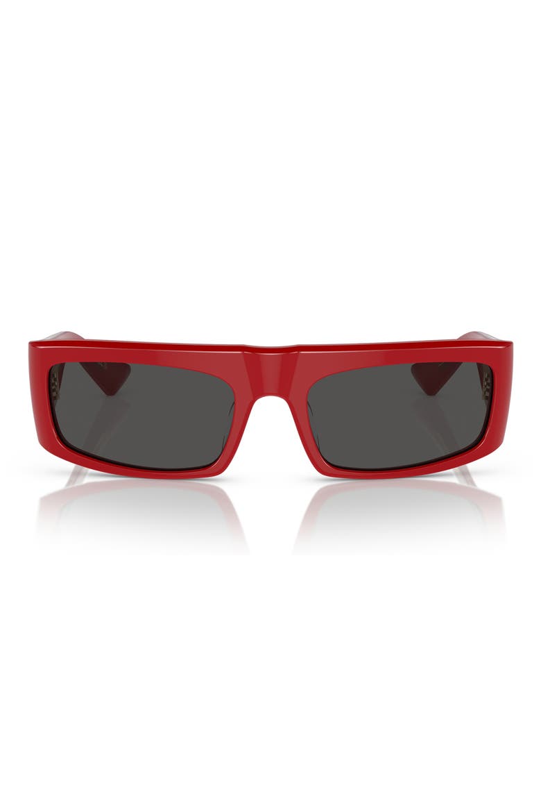 x KHAITE 1979C 56mm Rectangular Sunglasses, Main, color, RED