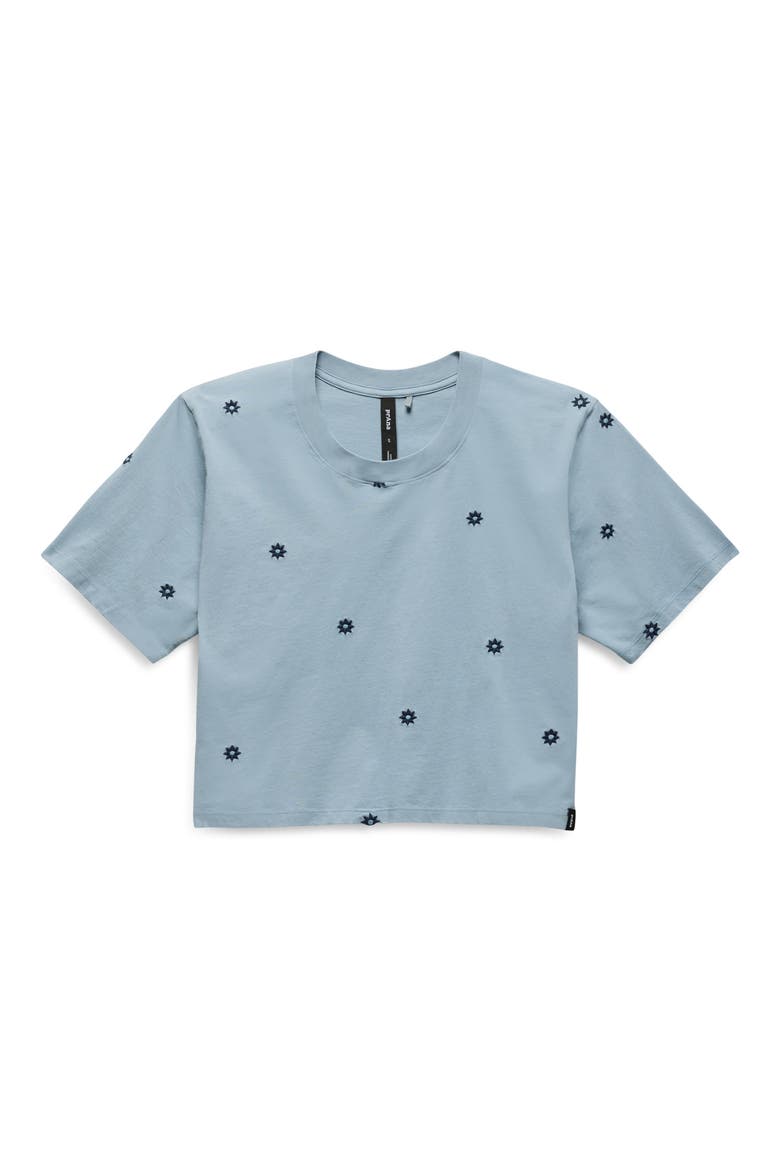 Daisy Embroidered Crop Top, Alternate, color, GLACIER SKIES