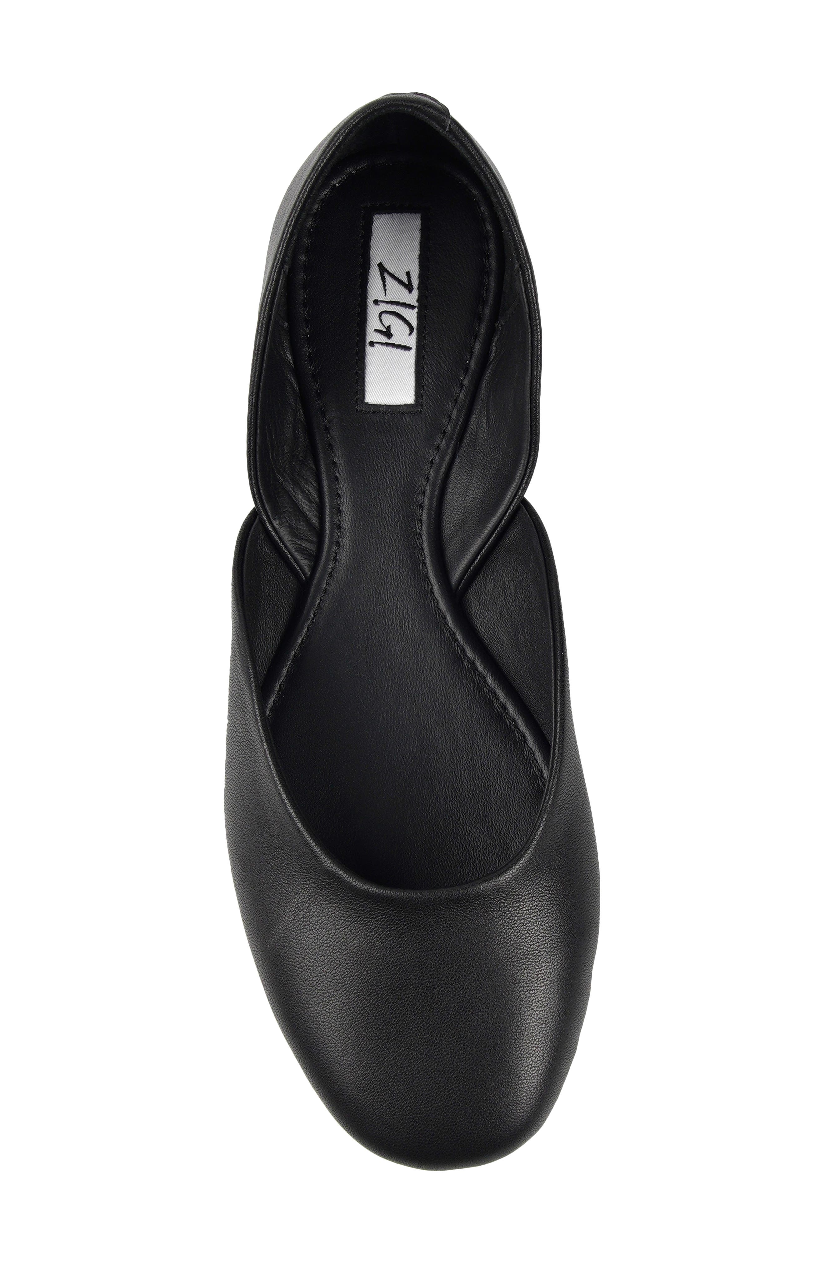 ZIGI Aberdeen d'Orsay Flat, Alternate, color, Black Leather