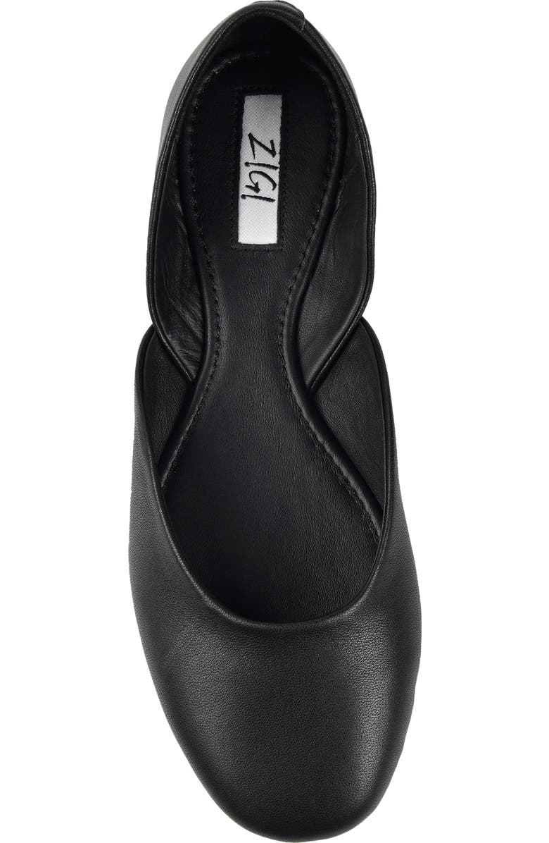 ZIGI Aberdeen d'Orsay Flat, Alternate, color, Black Leather