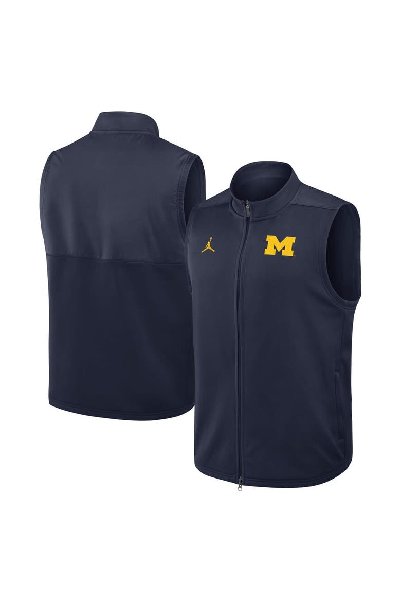 Men's Jordan Brand Navy Michigan Wolverines Primetime Victory Performance Full-Zip Vest, Alternate, color, Navy