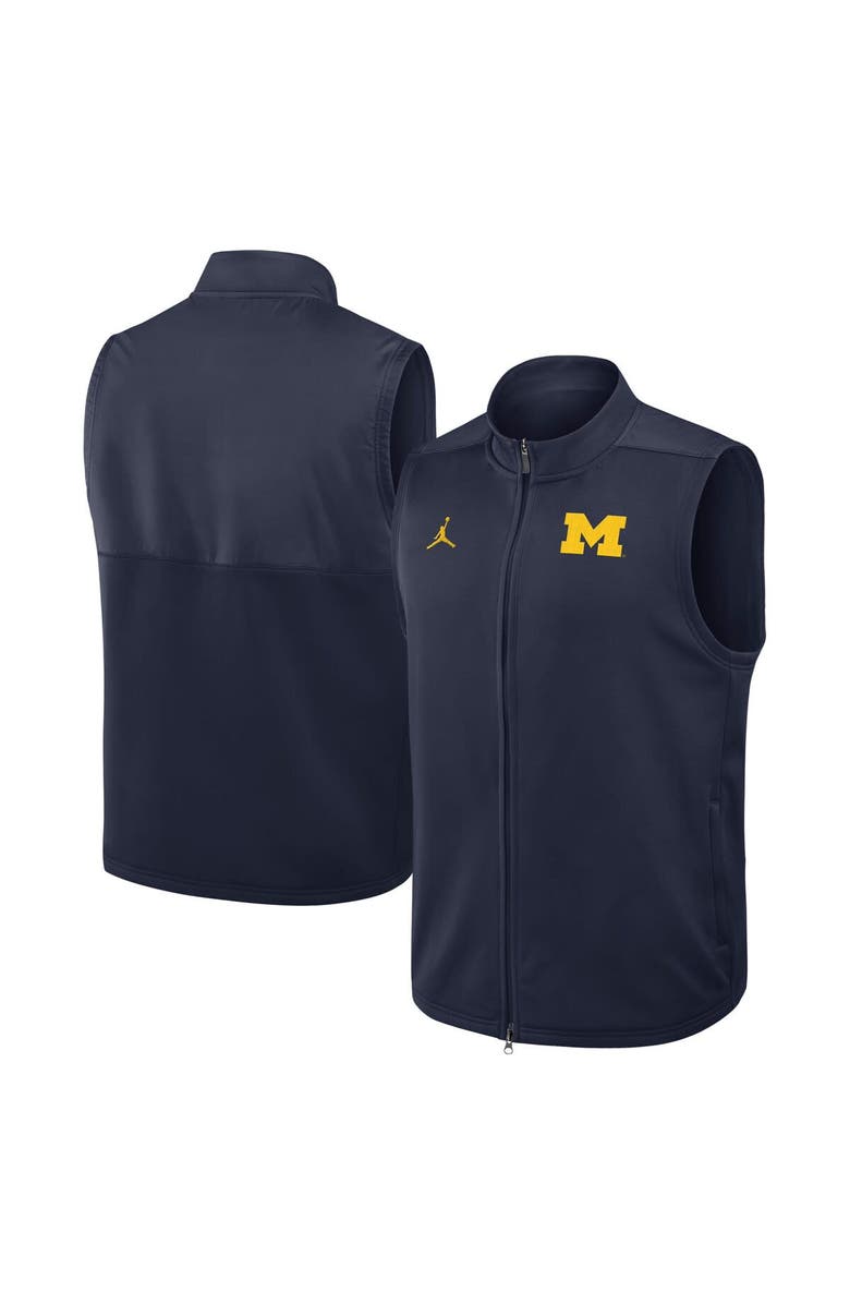 Jordan Brand Men's Jordan Brand Navy Michigan Wolverines Primetime Victory Performance Full-Zip Vest, Alternate, color, Navy