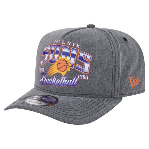 Men's New Era  Charcoal Phoenix Suns Throwback Washed Pre-Curved 9FIFTY Snapback Hat