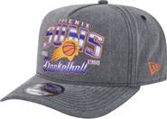 New Era Men's New Era Charcoal Phoenix Suns Throwback Washed Pre-Curved 9FIFTY Snapback Hat