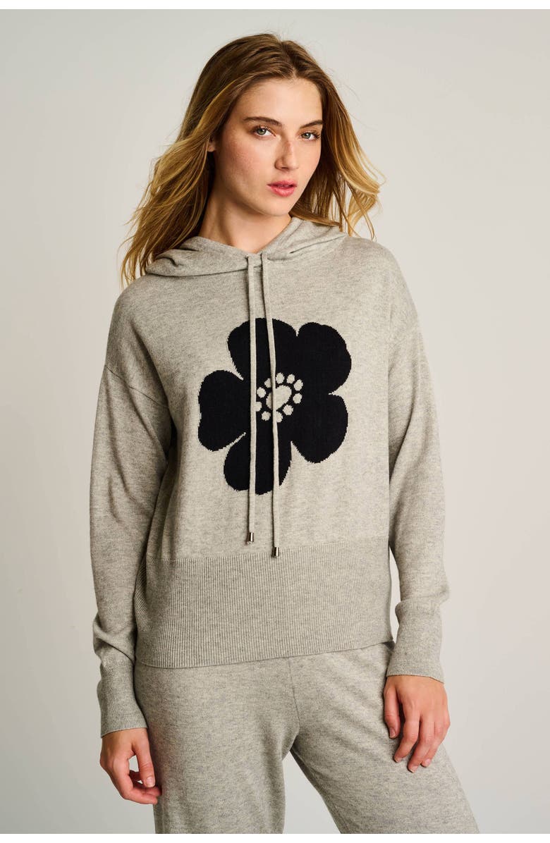 Lisa Todd Poppy Knit Hoodie, Main, color, Fog