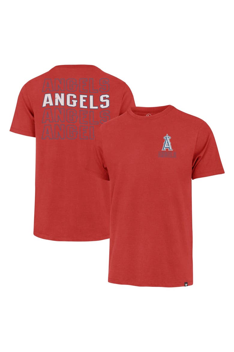Men's '47 Red Los Angeles Angels Hang Back Franklin T-Shirt, Main, color, Red
