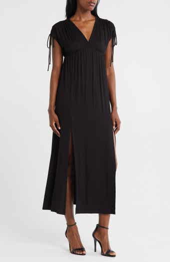 Loveappella Shoulder Tie Maxi Dress