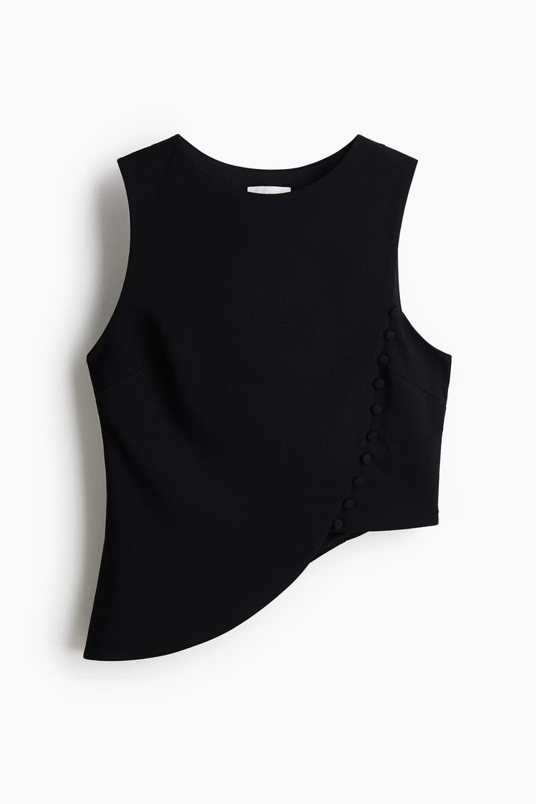 Asymmetric Jersey Top, Alternate, color, Black