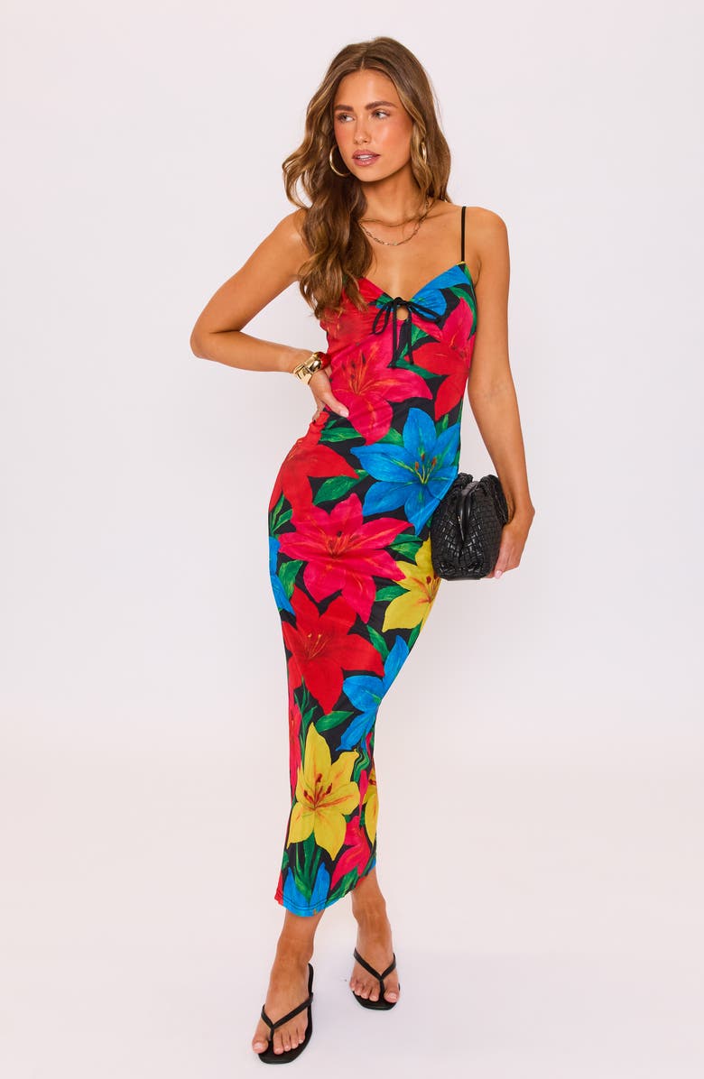 VICI Collection Radiant Floral Body-Con Midi Dress, Alternate, color, 