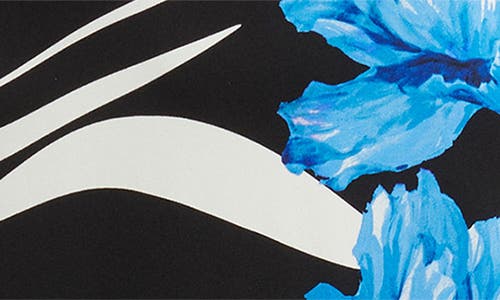 Elie Tahari The Renata Mixed Print Long Sleeve Silk Blend Maxi Dress In Black