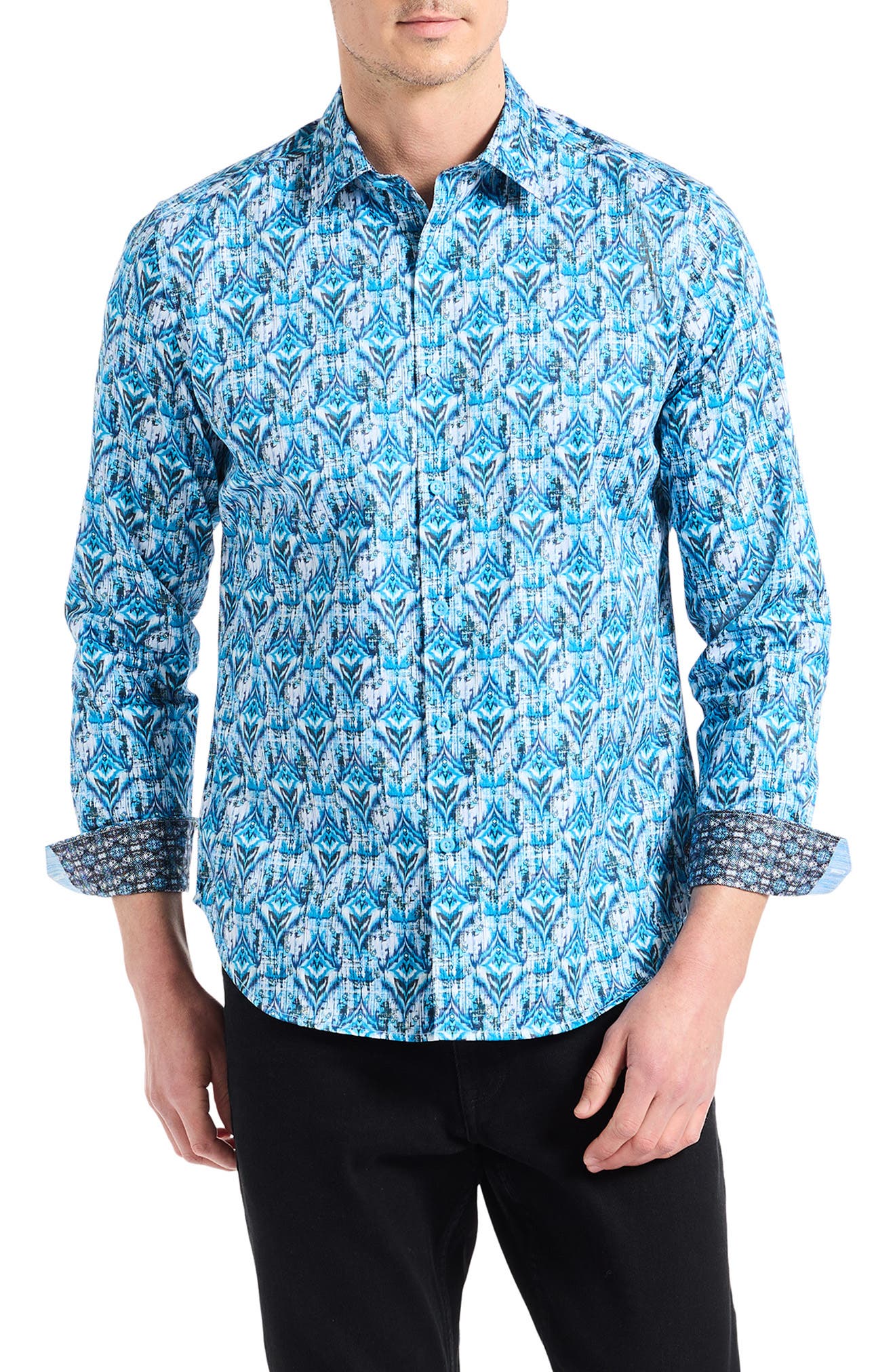 Robert Graham Enzo Geometric Print Button Up Shirt