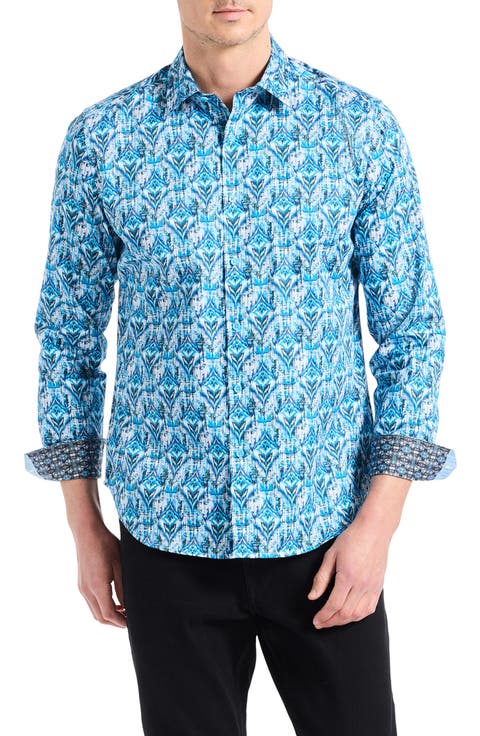 Enzo Geometric Print Button Up Shirt