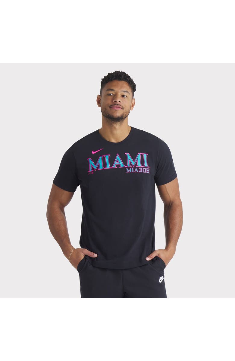 Nike Men's Nike Black Miami Marlins 2025 City Connect Wordmark T-Shirt, Main, color, Black