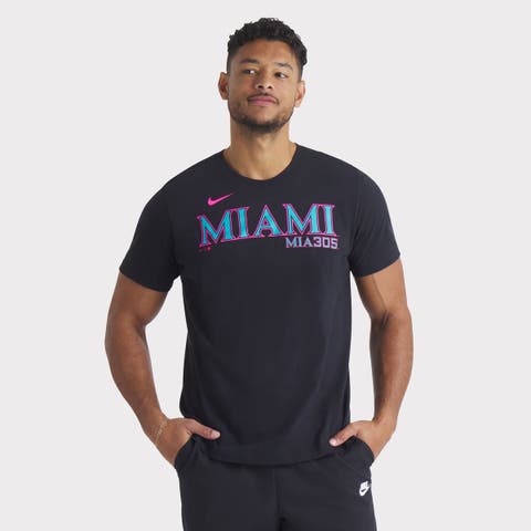 Men's Nike Black Miami Marlins 2025 City Connect Wordmark T-Shirt