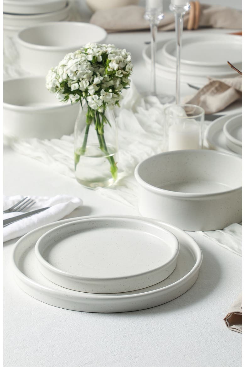 Roscoe Stoneware 12-Piece Dinnerware Set, Alternate, color, White Speckled