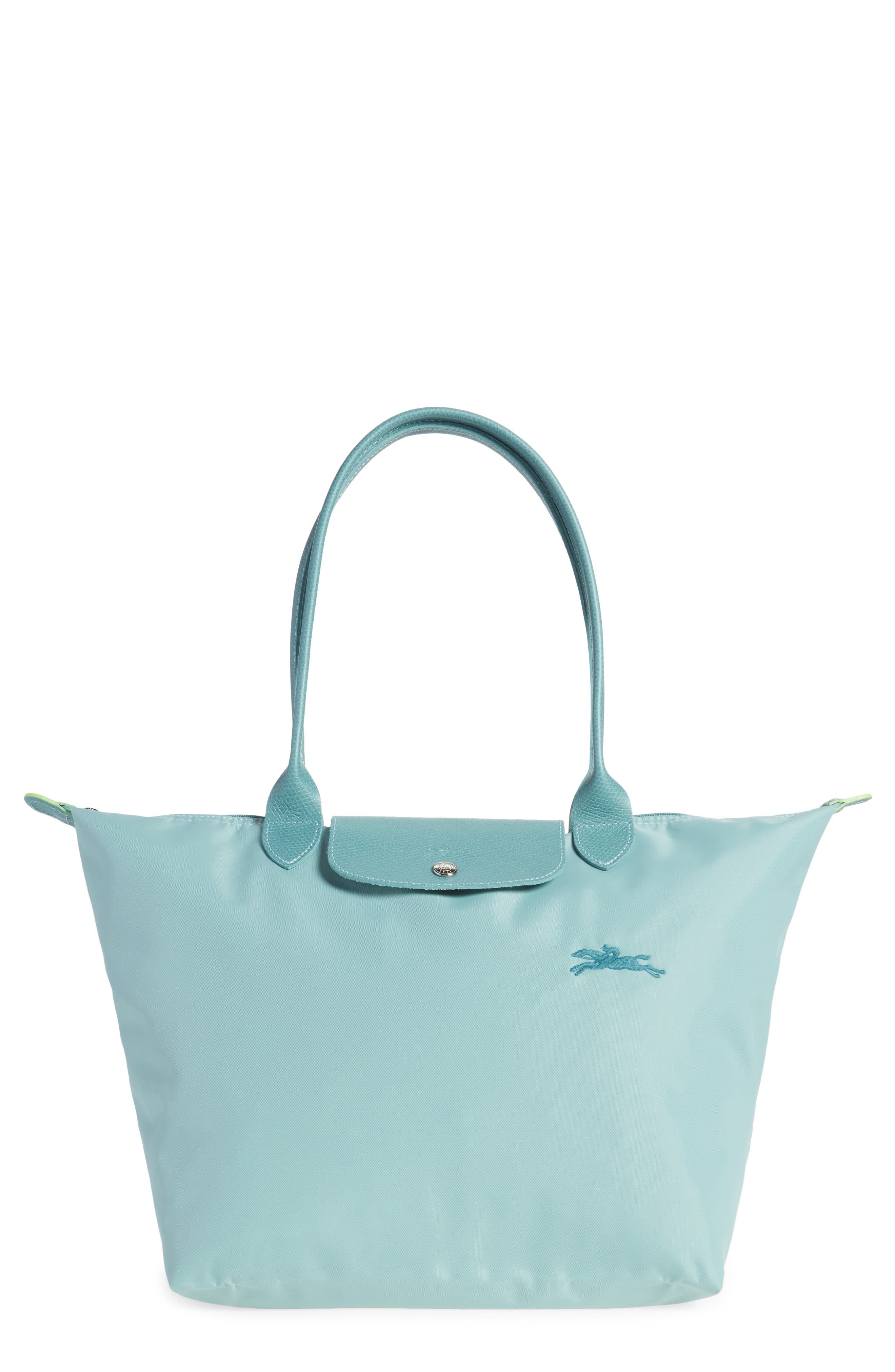 Le Pliage Green Recycled Canvas Large Shoulder Tote, Main, color, LAGOON