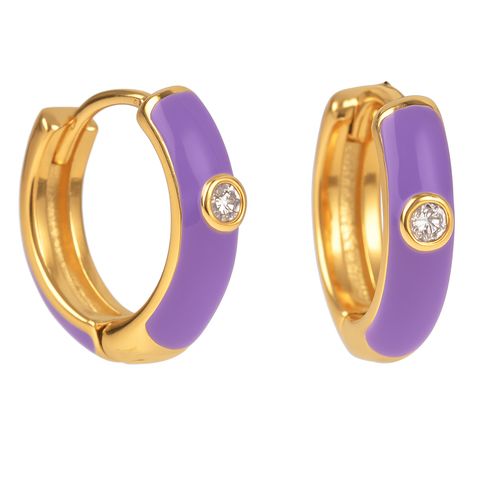 Mini Enamel Huggie Hoops