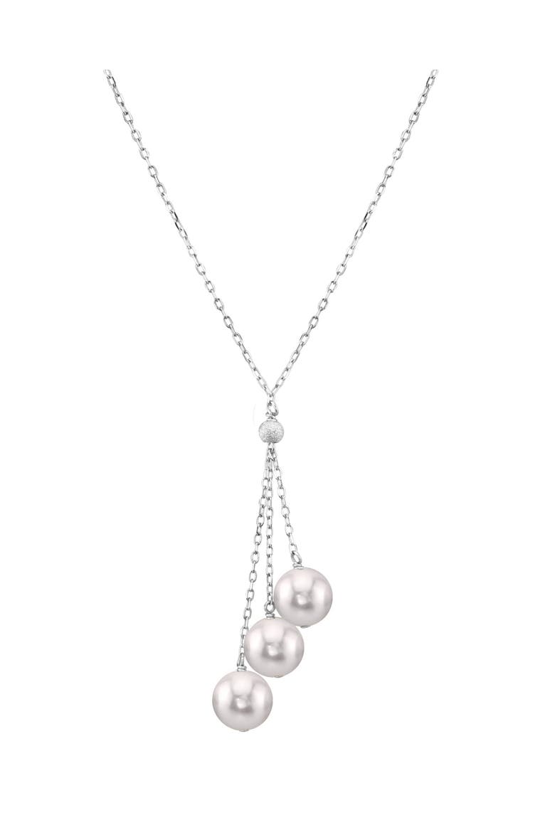 14K Gold Japanese Akoya Pearl Tincup Cluster Pendant, Main, color, White Gold