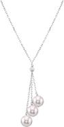 The Pearl Source 14K Gold Japanese Akoya Pearl Tincup Cluster Pendant