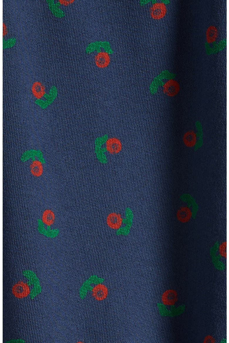 Floral Print Cotton Sweatshirt, Alternate, color, NAVY BLUE