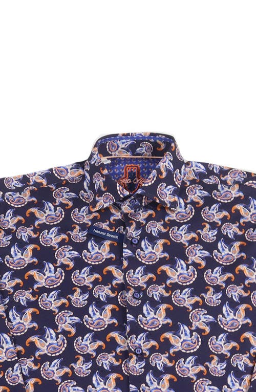 Luchiano Visconti Navy With Paisley Shirt In Multi