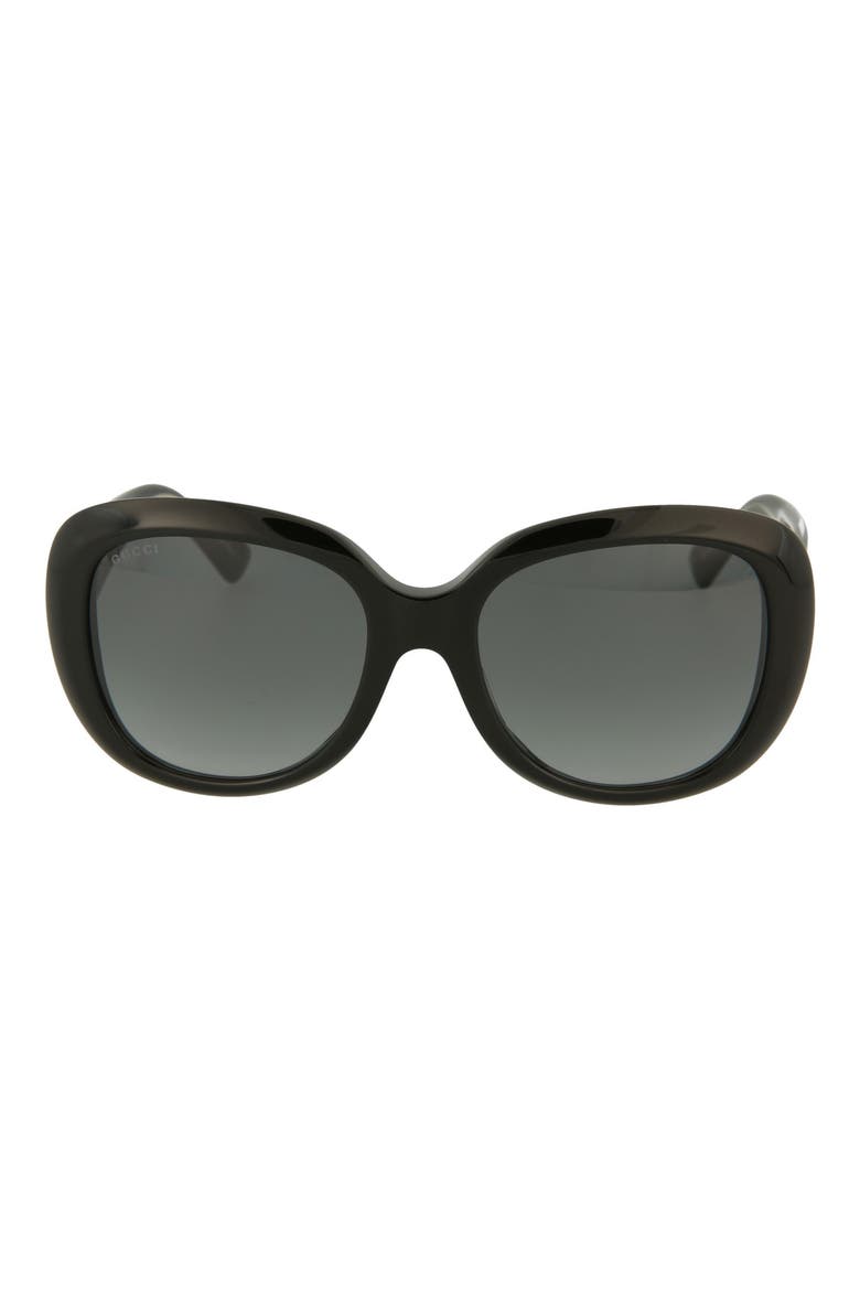 55mm Oval Sunglasses, Main, color, BLACK GREY