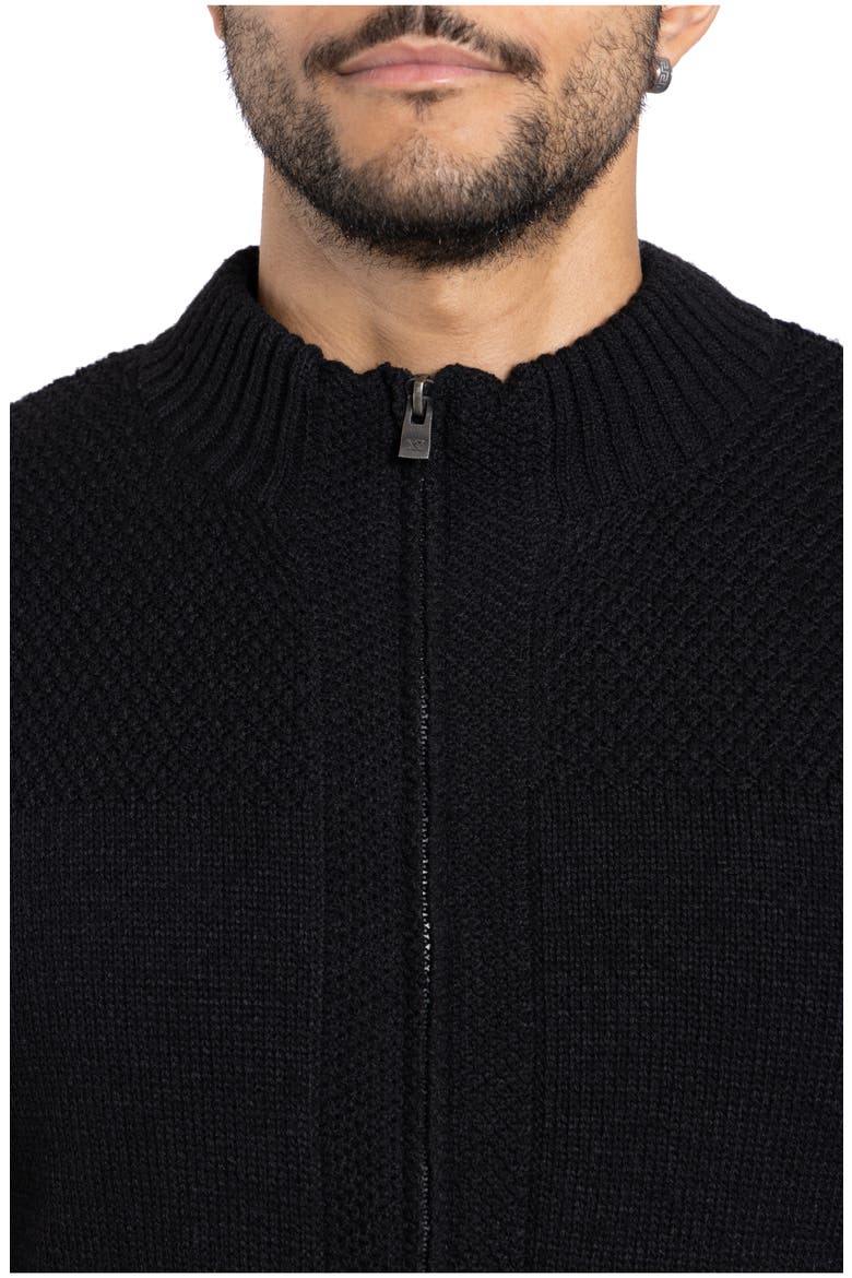 Full Zip Cardigan, Alternate, color, BLACK